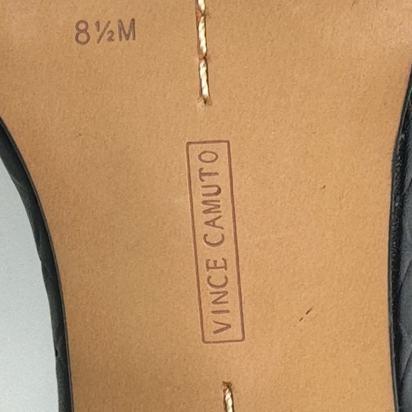 Vince Camuto Brelanie Woven Black Leather Heel Sandals with Square Toe in Size 8 - Picture 6 of 7